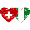 Switzerland Nigeria flag heart used
