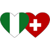 Nigeria Switzerland Flag Heart