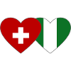 Switzerland Nigeria Flag Heart