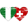 Nigeria Switzerland Flag Heart used