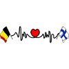 Cardio heart Drapeau Belgique, drapeau Finlande