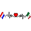 Cardio heart Drapeau Pays-Bas, drapeau Mexique