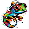 Gecko with hat sombrero cap