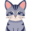 chat gris mignon
