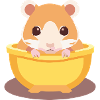 cute hamster in bowl