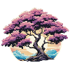Zen nature purple tree