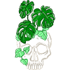 Skull with plants