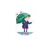 Fille avec parapluie