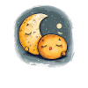 Sleepy Cookie and Moon