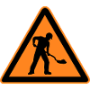 Sign road construction construction site