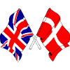 Flag England, flag Denmark