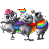 Happy Dancing Pride Owls