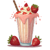 Milkshake with strawberries