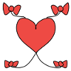 Heart Bow Pattern Shapes Red
