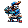 Cool Sloth Baseball Player
