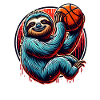 Funny basketball sloth player