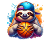Funny Basketball Playing Sloth