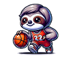 Cute Sloth Basketball Player