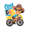 Cool Dad Cycling Illustration