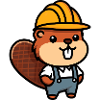 Beaver Bob Builder Pants Hjelm Håndverker Yrke