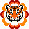 Retro Flower Power Tiger