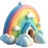 Rainbow with house