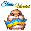 Cute prairie dog with Ukraine flag