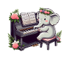 Éléphant au piano