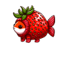 Poisson en costume de fraise