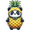 Panda en costume d’ananas