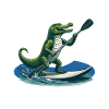 Crocodile doing stand-up paddling
