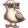 Cool seagull with sunglasses