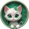 Katzenmädchen im Grünkreis
