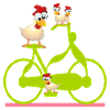 CHICKEN COOP CHICKENS - BICYCLE
