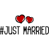 Just Married Wedding Heart