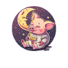 Sleeping pig on the moon