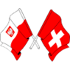 Flag Poland, flag Switzerland