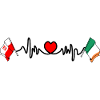 Cardio heart Drapeau Pologne, drapeau Irlande
