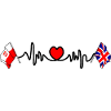 Cardio heart Drapeau Pologne, drapeau Angleterre