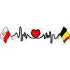 Cardio heart Drapeau Pologne, drapeau Belgique