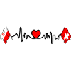 Cardio heart Drapeau Pologne, drapeau Suisse