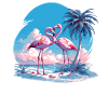 Flamingos Sunset Beach Ocean Flamingo
