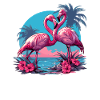 Flamingos Sunset Beach Ocean Flamingo