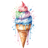 Rainbow Delight: Aquarell-Eistüte