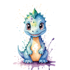 Aquarelle joie Kawaii Dinosaure