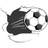 Soccer ball breaks wall