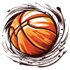 Paint splatter basketball