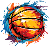 Streetball art with a basketball