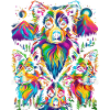 Border Collie Cane Montagna Foresta Pop Art