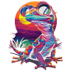 Crested Gecko Lizard Sunglasses Sunset